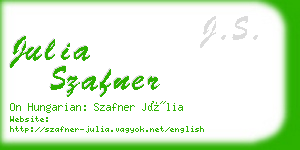 julia szafner business card